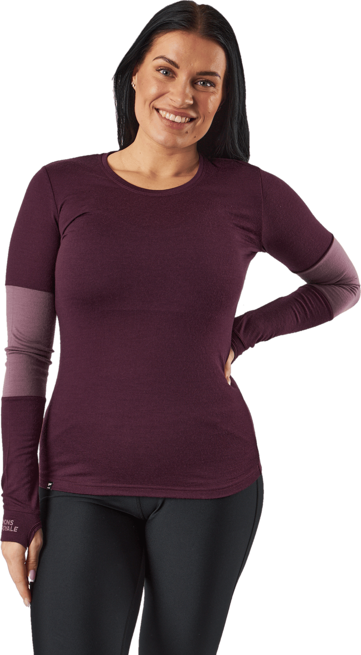 Mons Royale Cornice Long Sleev Wine Red, Female, Apparels, Shirts, Purple, M