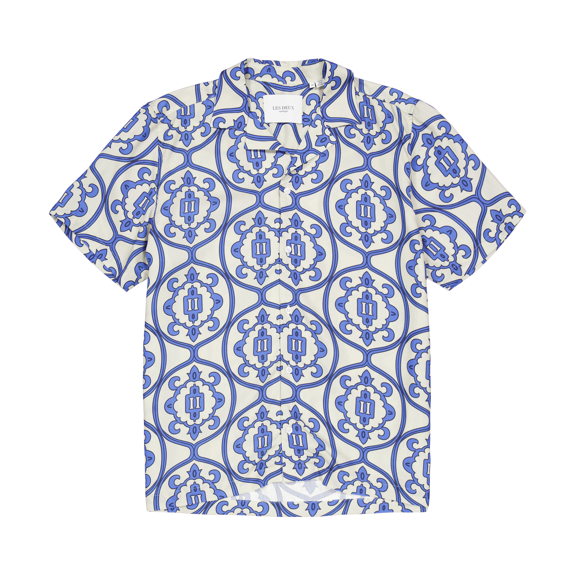 Les Deux Ornament Aop Tencel Ss Shirt palace