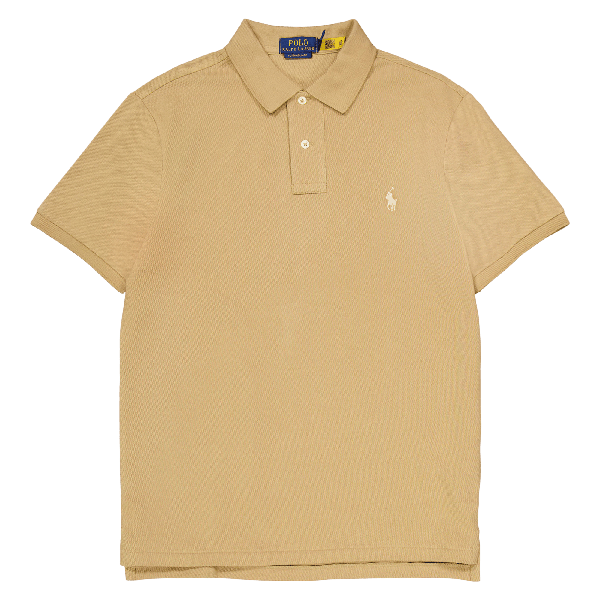 Custom Slim Fit Mesh Polo Shirt Cafe Tan