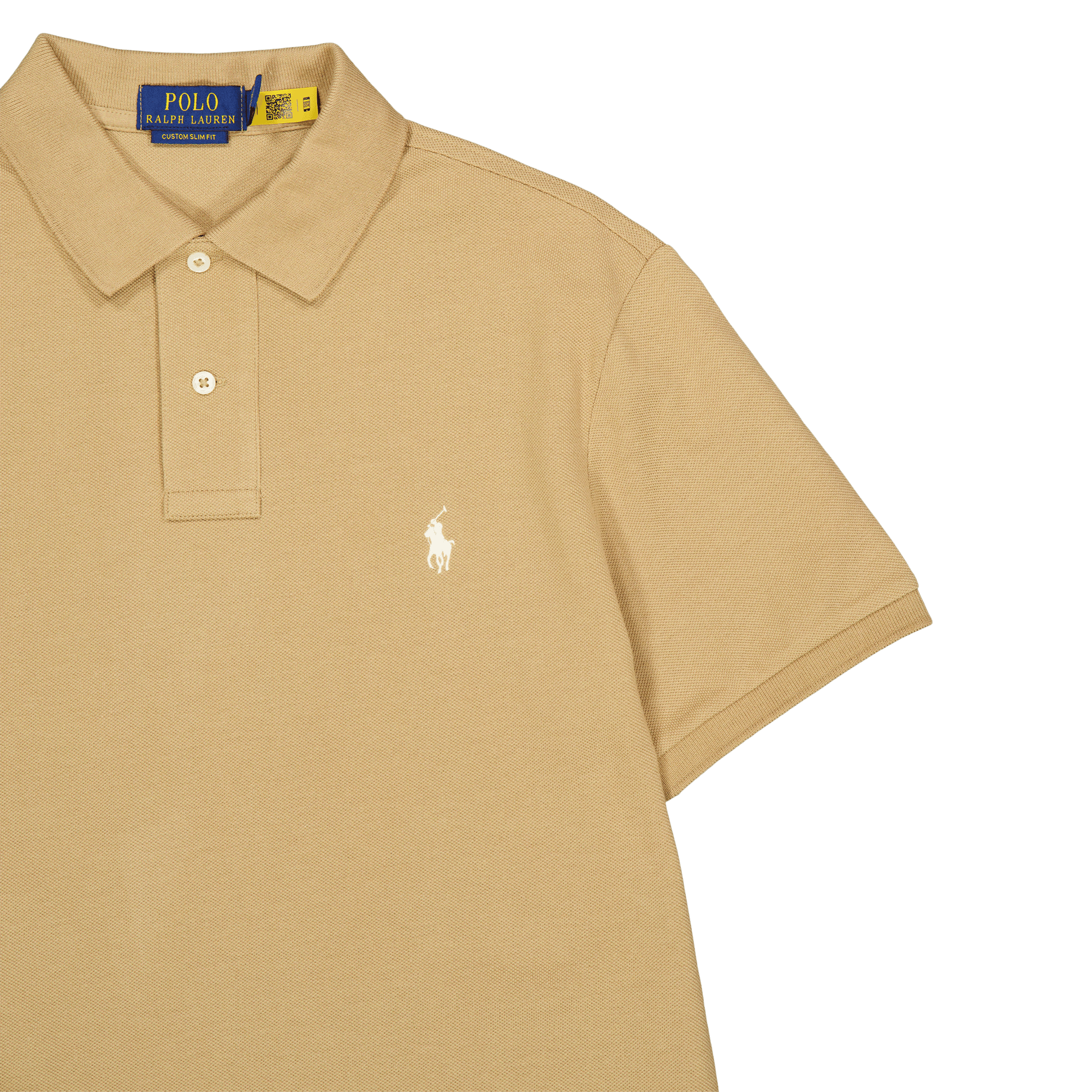 Custom Slim Fit Mesh Polo Shirt Cafe Tan - Bild 3