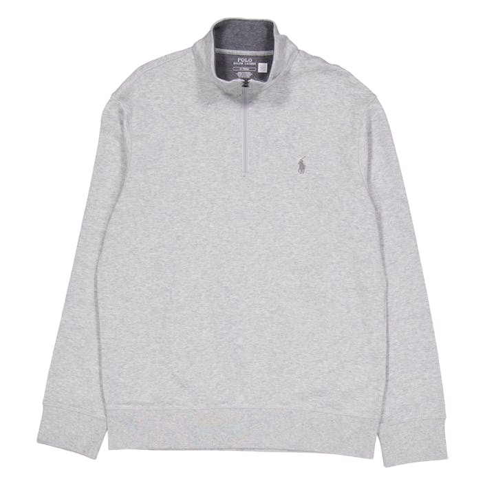 Polo Ralph Lauren Double Knit Jersey Half Zip, Male, Vêtements, Tops, Gris, XXL