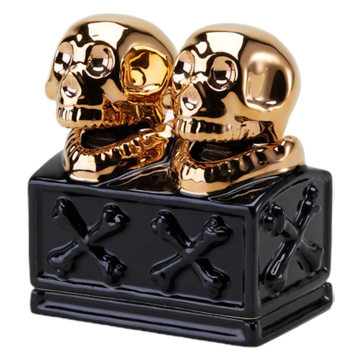 Dualskull Incense Chamber Black/gold, Unisex, Equipment, Accessories, Black, ONESIZE