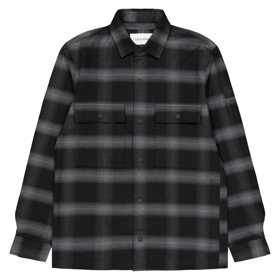 Twill Fleece Check Overshirt Beh