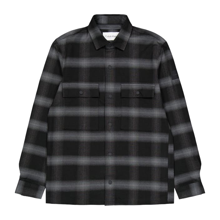 Twill Fleece Check Overshirt Beh, Male, Apparels, Tops, Multi color, L
