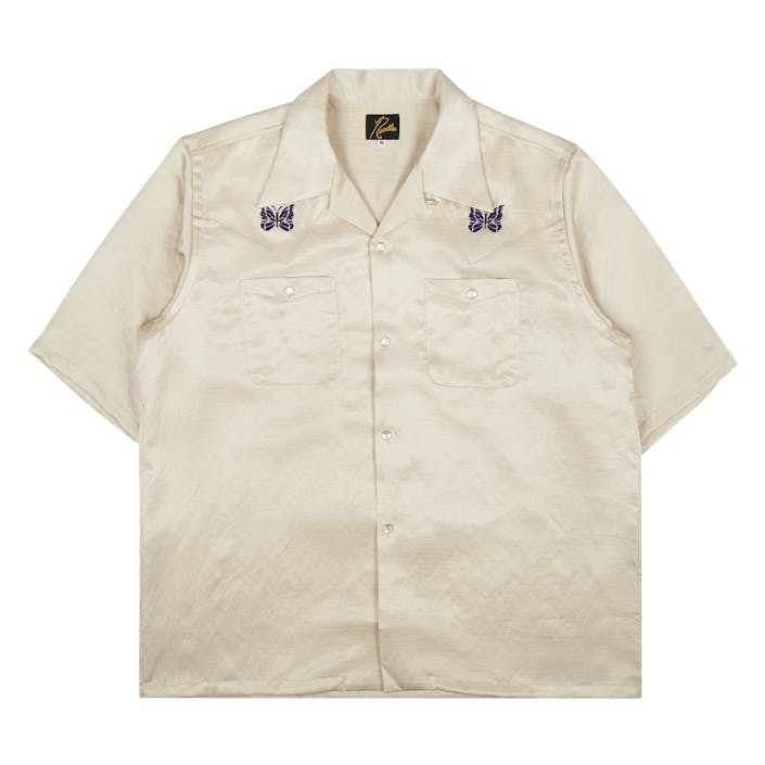 Needles S/s Cowboy One-up Shir A-beige, Unisex, Abbigliamento, Tops, Beige, XL