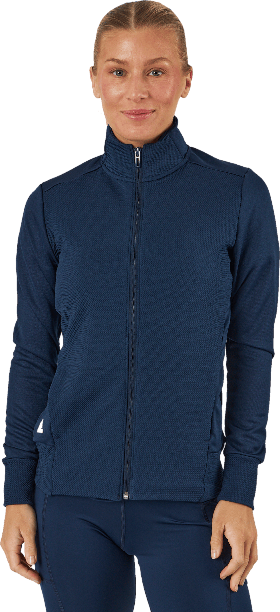 Textured Full-Zip Jacket Collegiate Navy, Female, Odevy, bundy, Golf, Modrá, XS