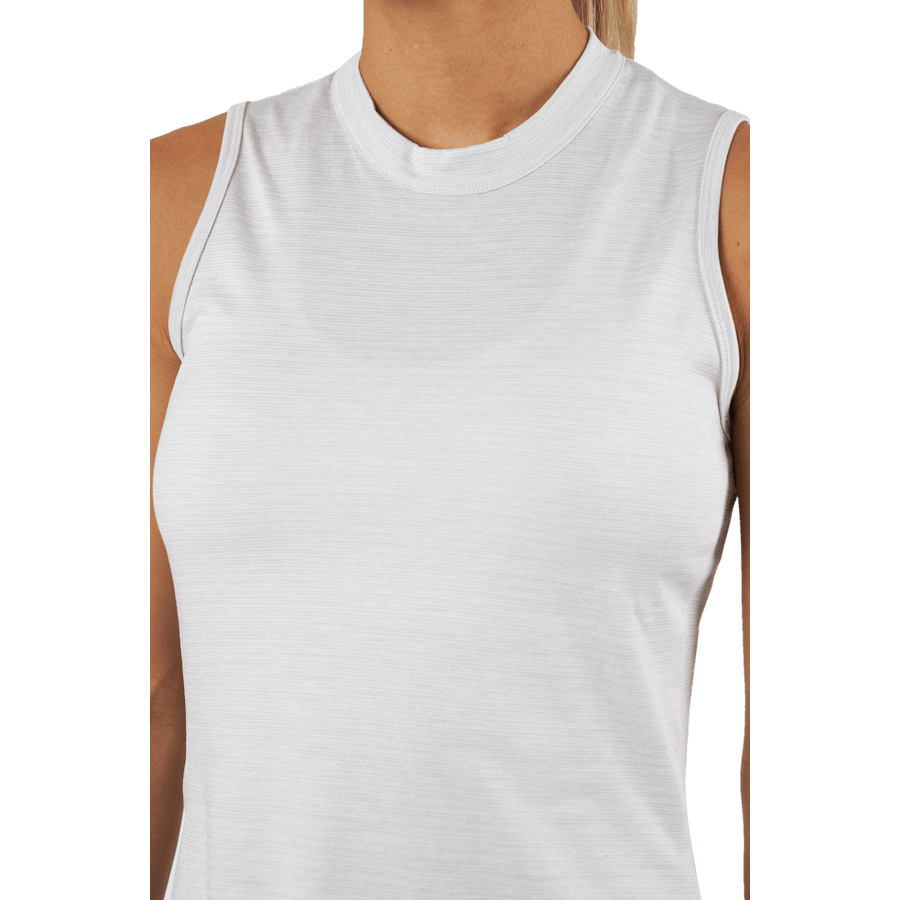 Essentials Heathered Mock-Neck Sleeveless Golf Polo Shirt White - Bild 4