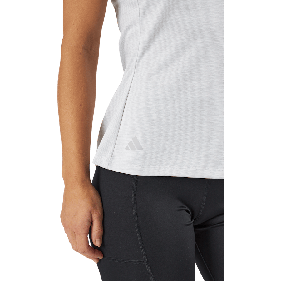 Essentials Heathered Mock-Neck Sleeveless Golf Polo Shirt White - Bild 5