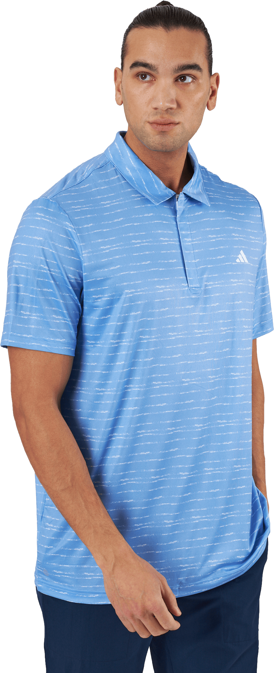 Stripe Zip Golf Polo Shirt Blufus/White - Bild 2
