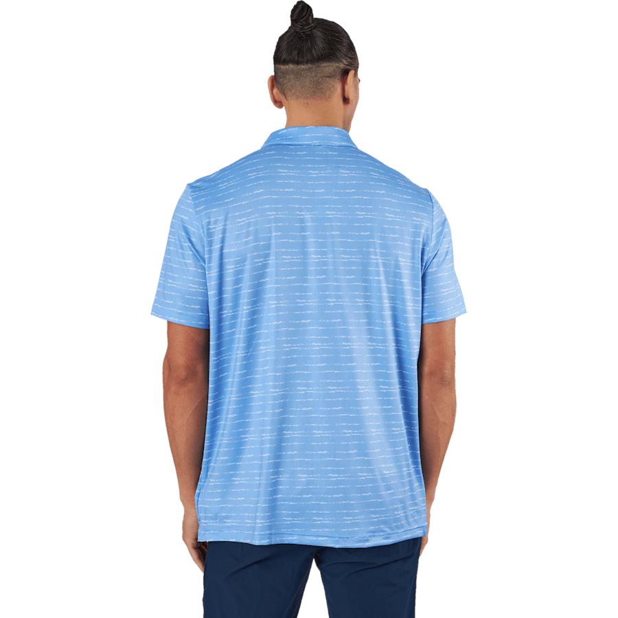 Stripe Zip Golf Polo Shirt Blufus/White - Bild 3