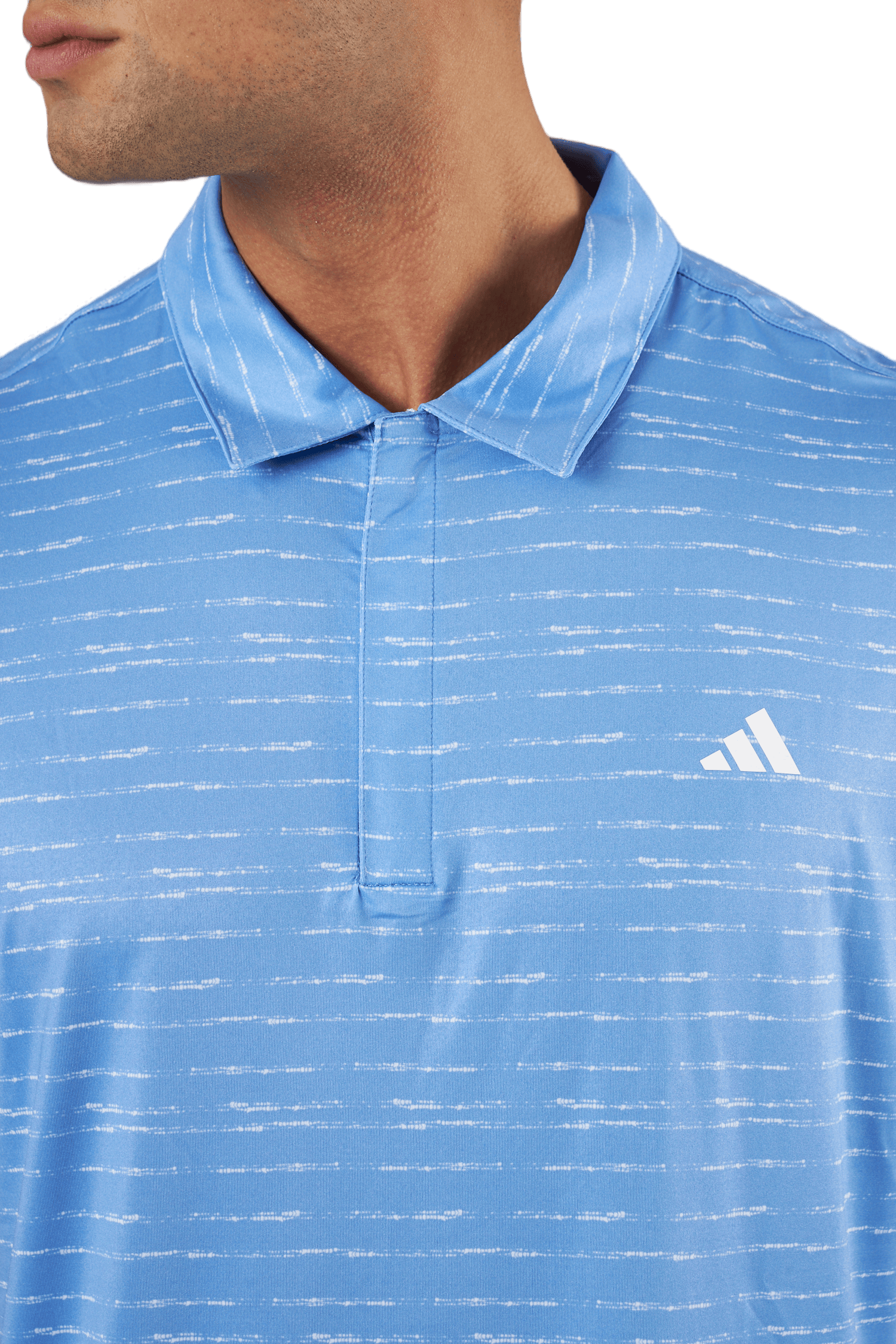 Stripe Zip Golf Polo Shirt Blufus/White - Bild 4