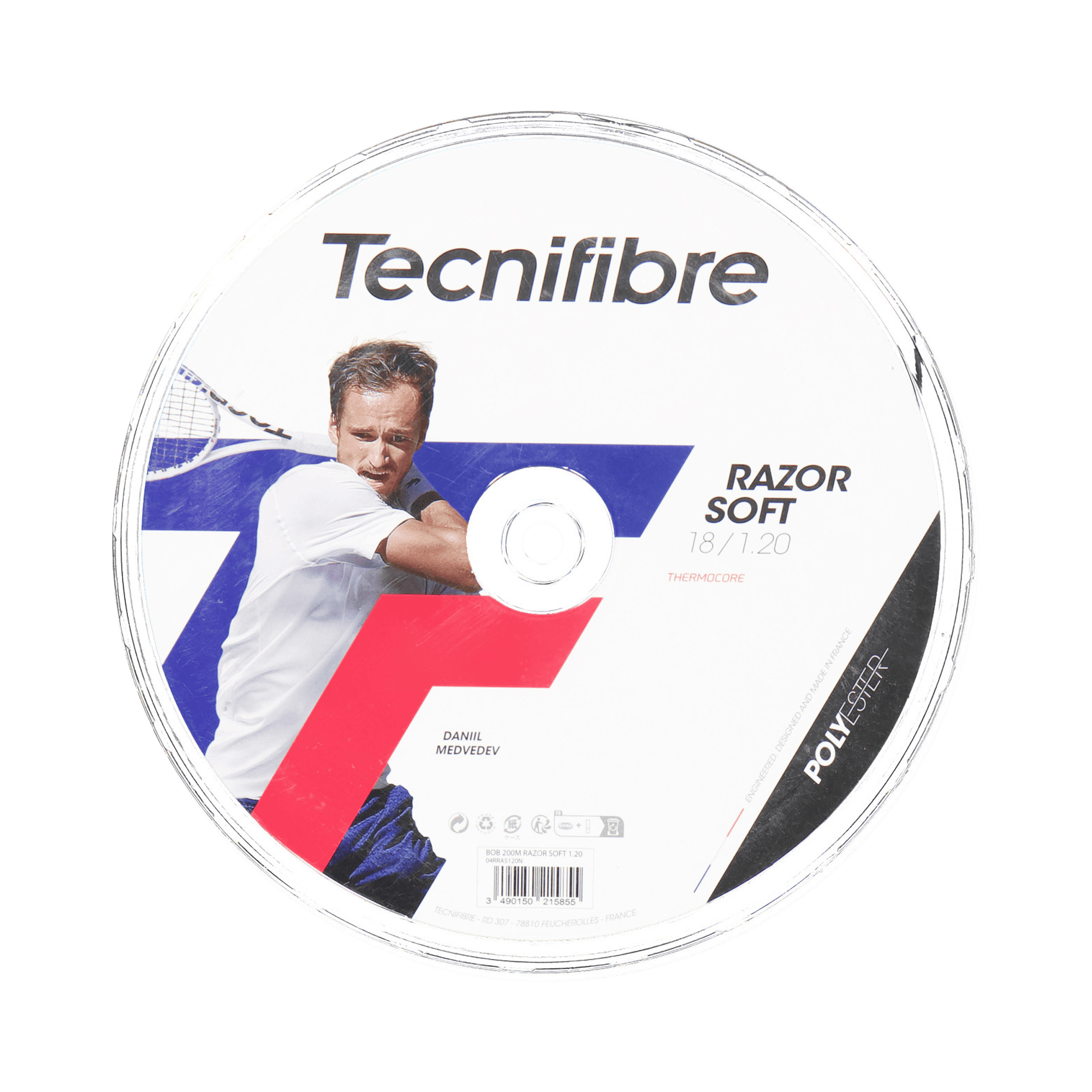 Razor Soft Reel 200m Carbon, Unisex, Attrezzature, Attrezzature per l'allenamento, Tennis, Argento, 1,20 mm