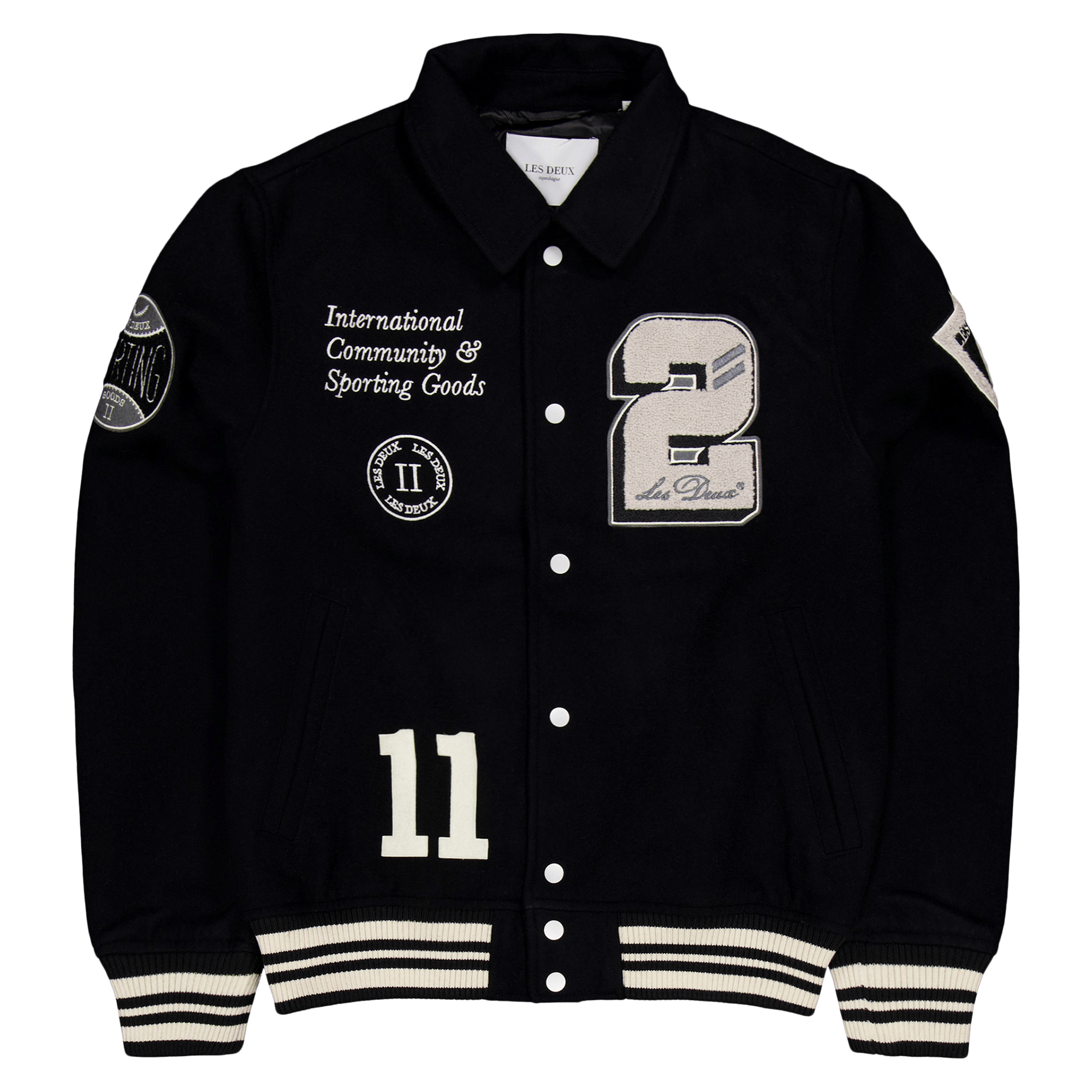 Les Deux Varsity Wool Jacket 3, Male, Apparels, jackets, Black, XL