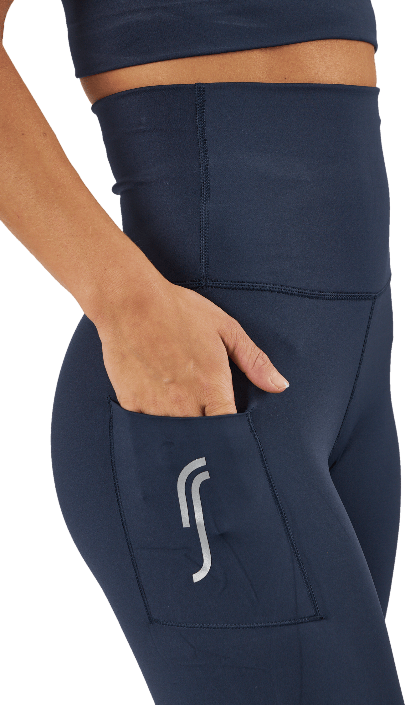 High Waist Tights - Side Pocke Dark Blue - Bild 5