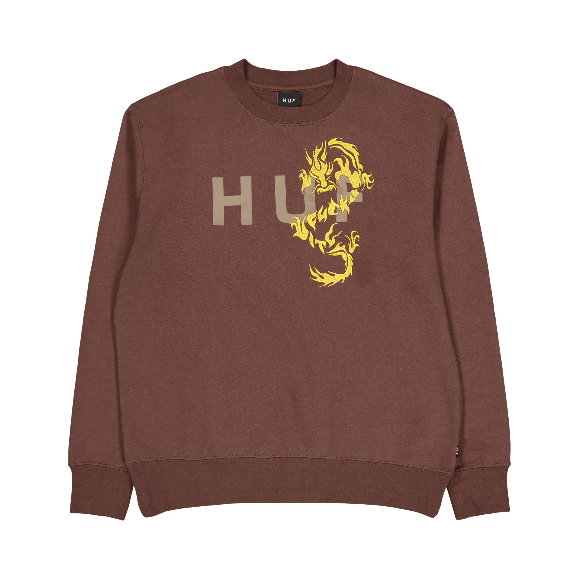 Dragon Crewneck Coffee, Unisex, Kleding, hoodies en sweatshirts, Bruin, XL