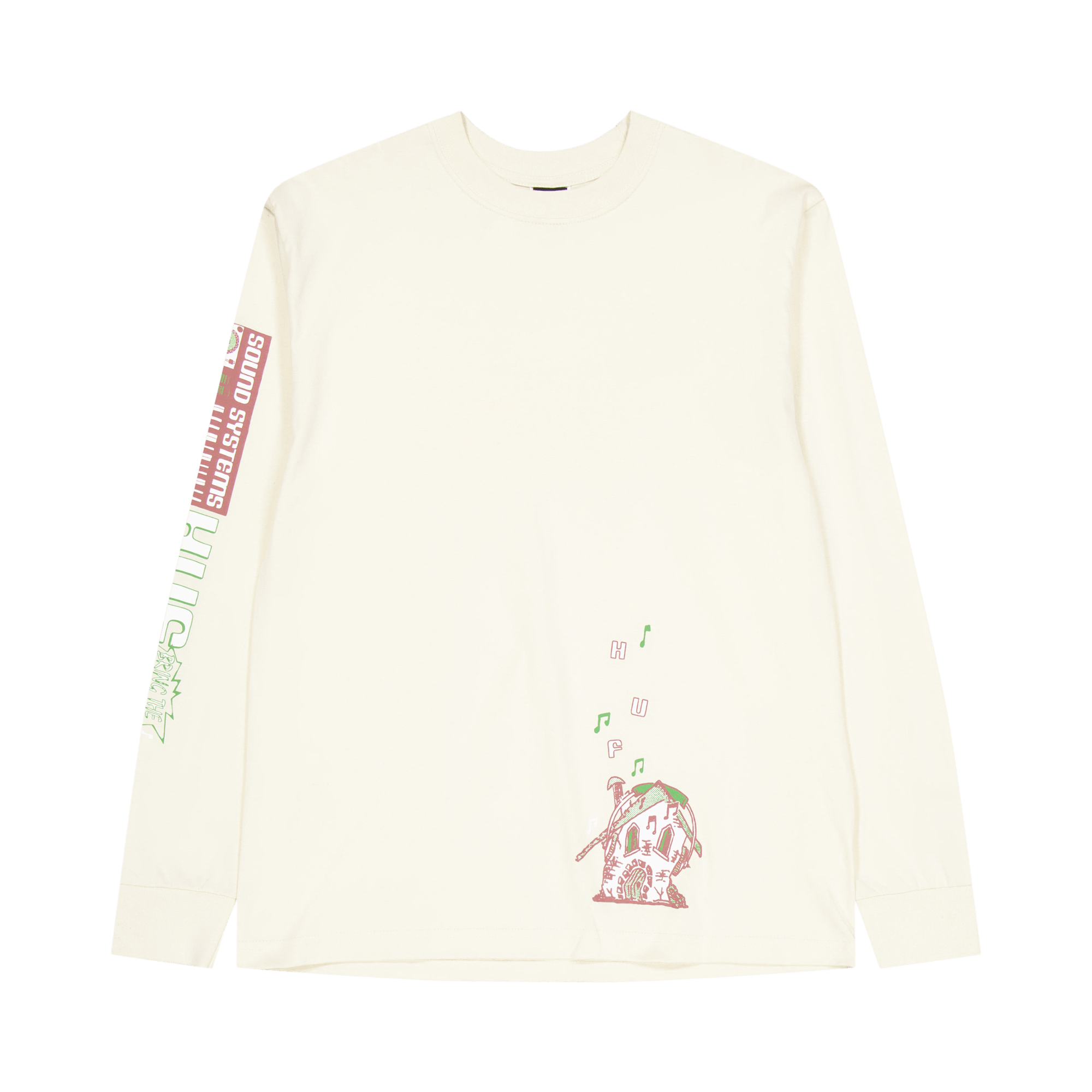 Sound Systems L/s Tee Bone, Unisex, Kleding, Tops, Wit, XL