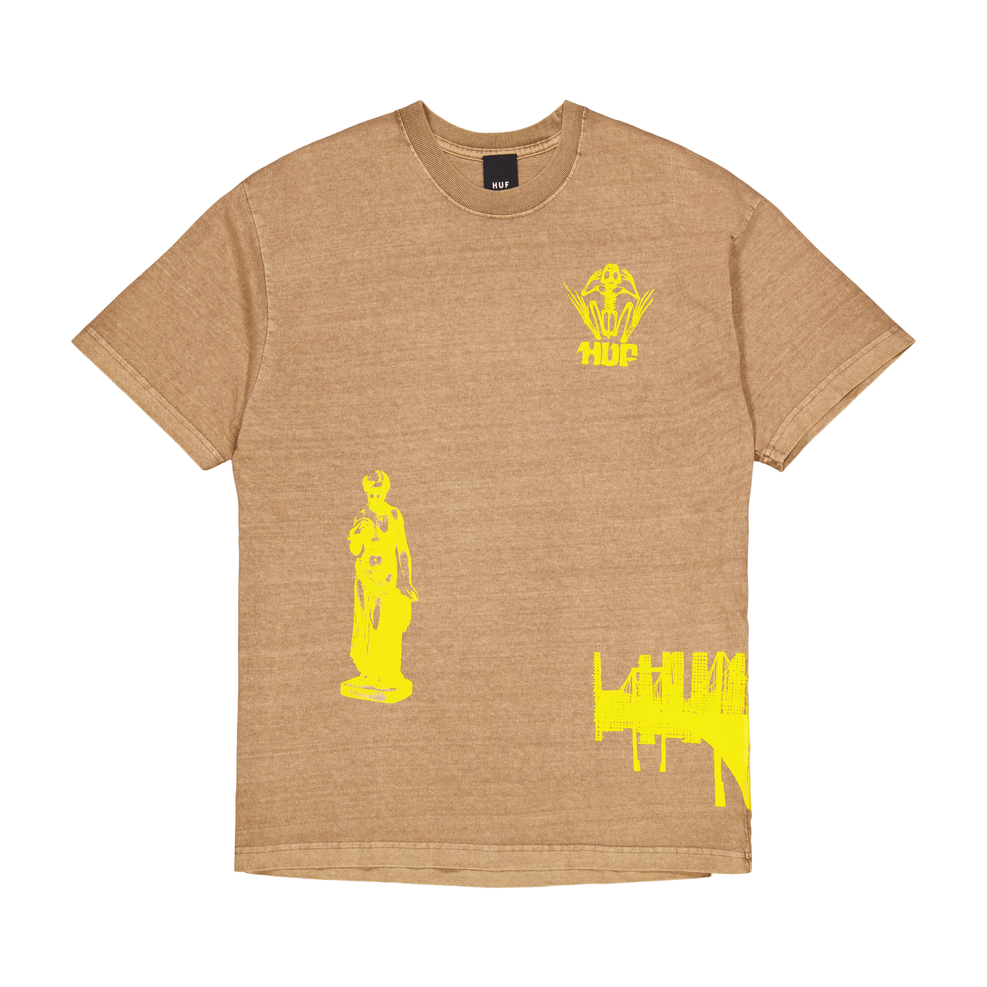 Loosies Washed S/s Tee Camel, Unisex, Kleding, Tops, Beige, XL