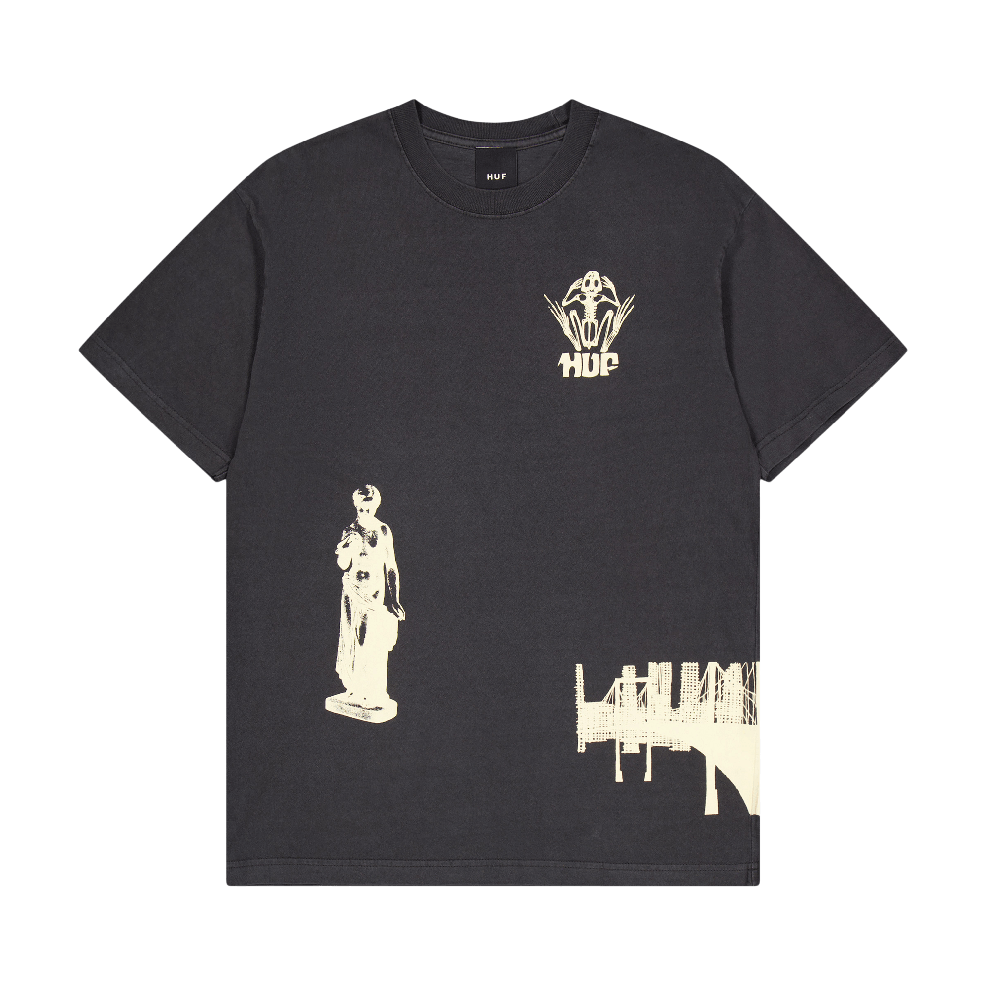 Loosies Washed S/s Tee Washed Black, Unisex, Bekleidung, Tops, Schwarz, L