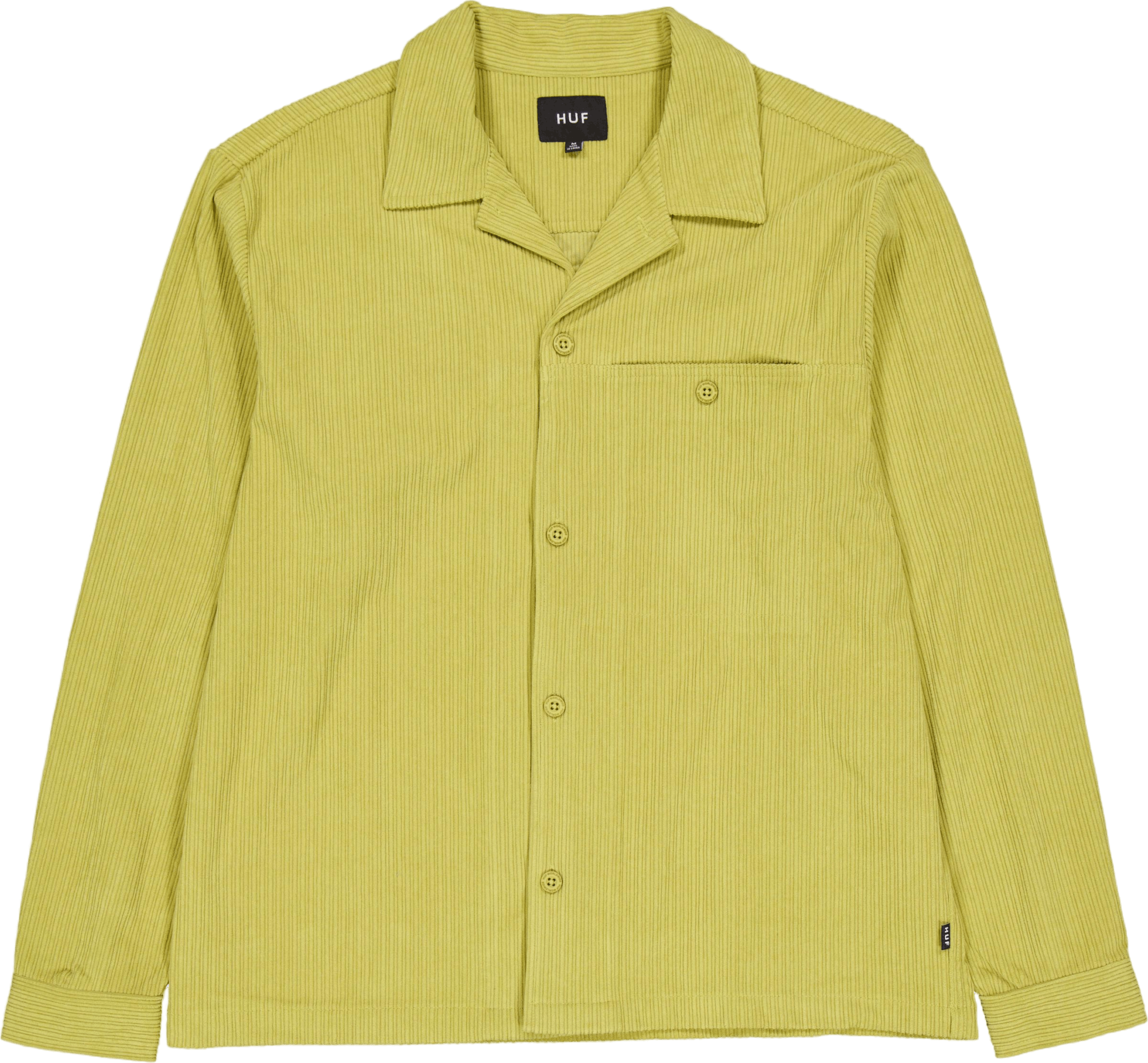 Huf Co Corduroy Overshirt Cactus, Unisex, Ropa, Tops, Amarillo, M