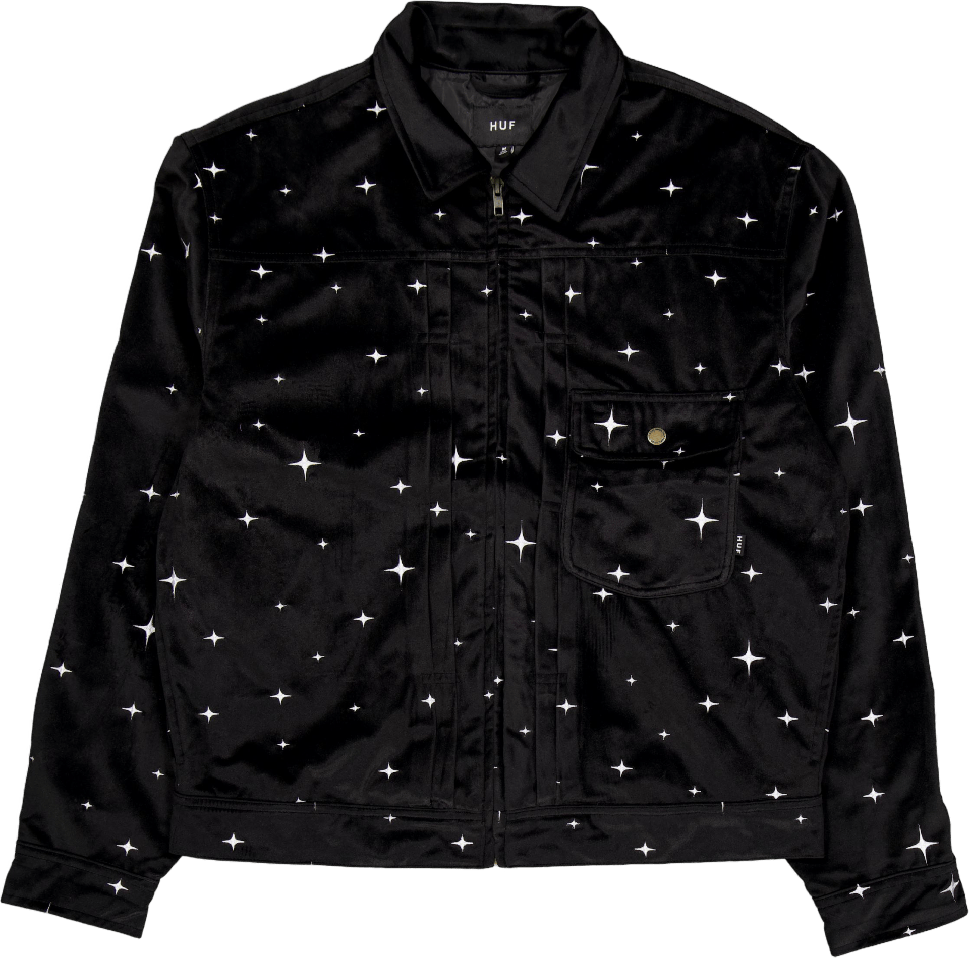 Galaxy Velvet Trucker Jacket Black
