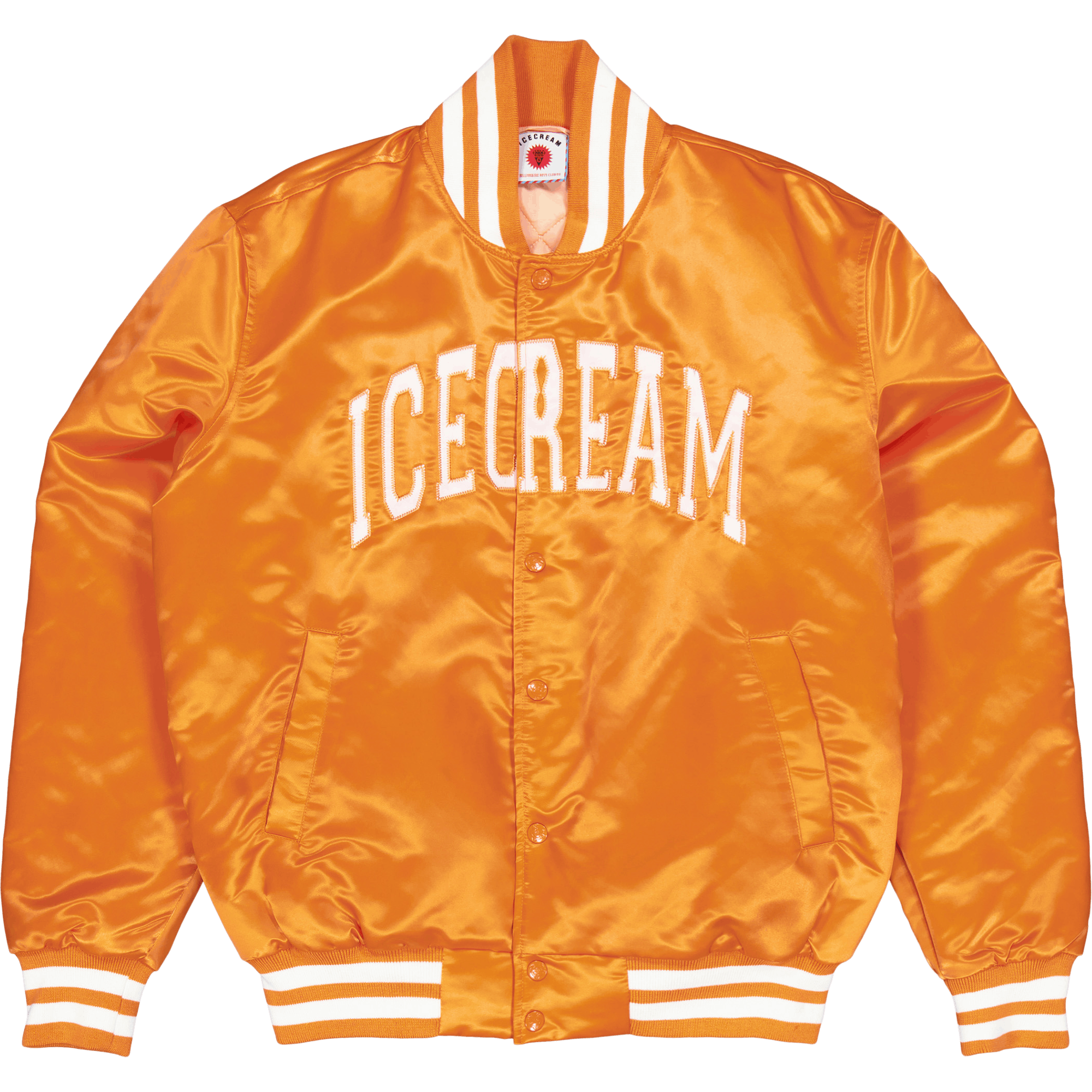 College Satin Bomber Jacket Orange, Male, Vêtements, vestes, Orange, XL