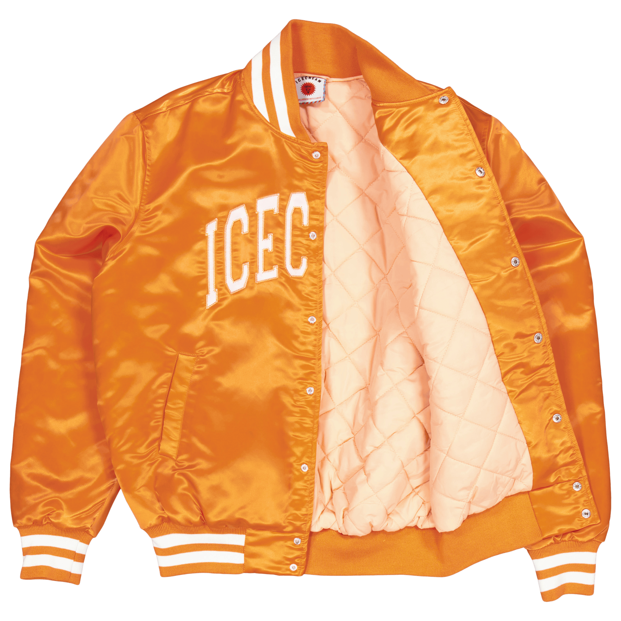 College Satin Bomber Jacket Orange - Bild 3