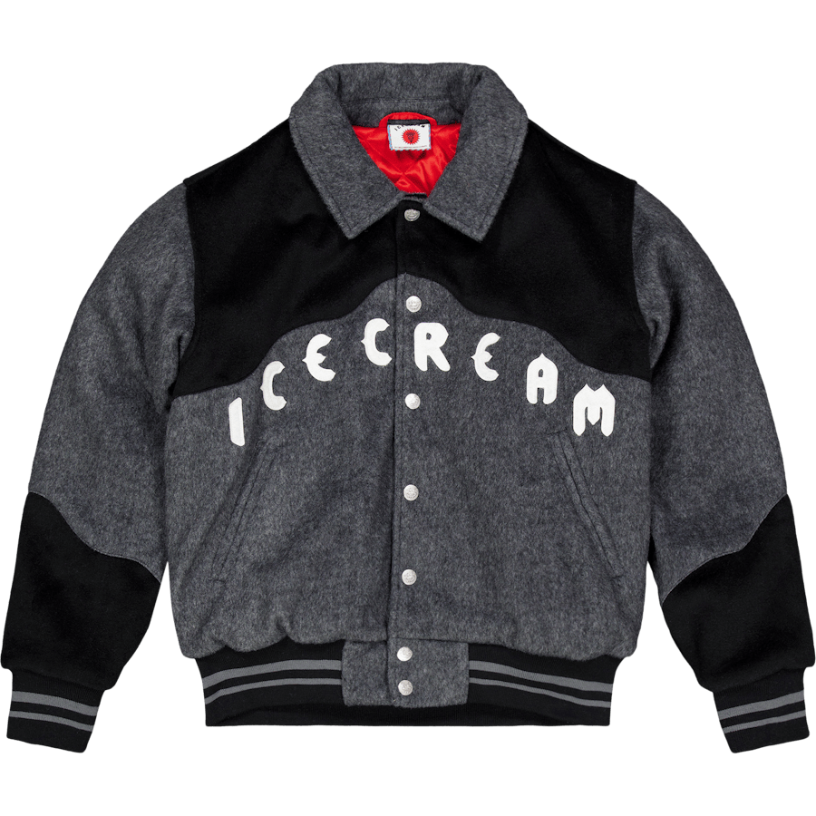 Western Varsity Jacket Grey