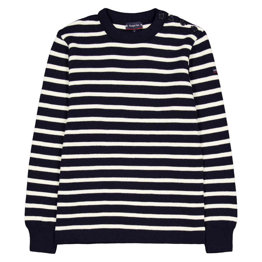 Pull Marin Rayé ”fou Rich Navy/nature