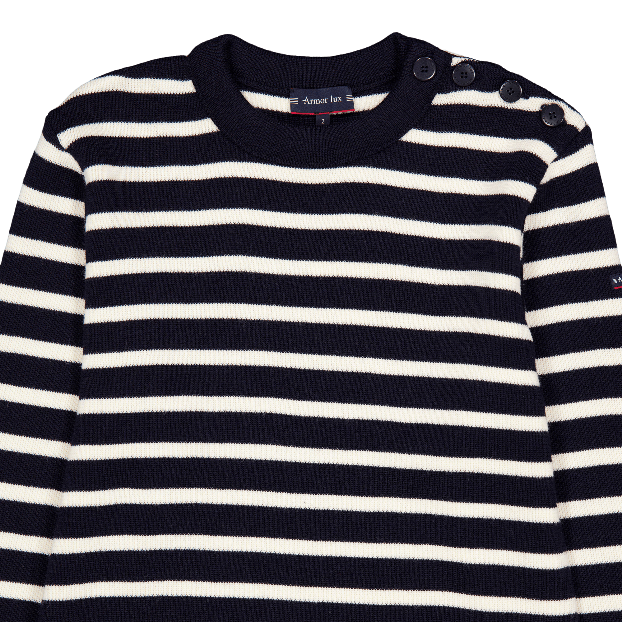 Pull Marin Rayé "fou Rich Navy/nature - Bild 3