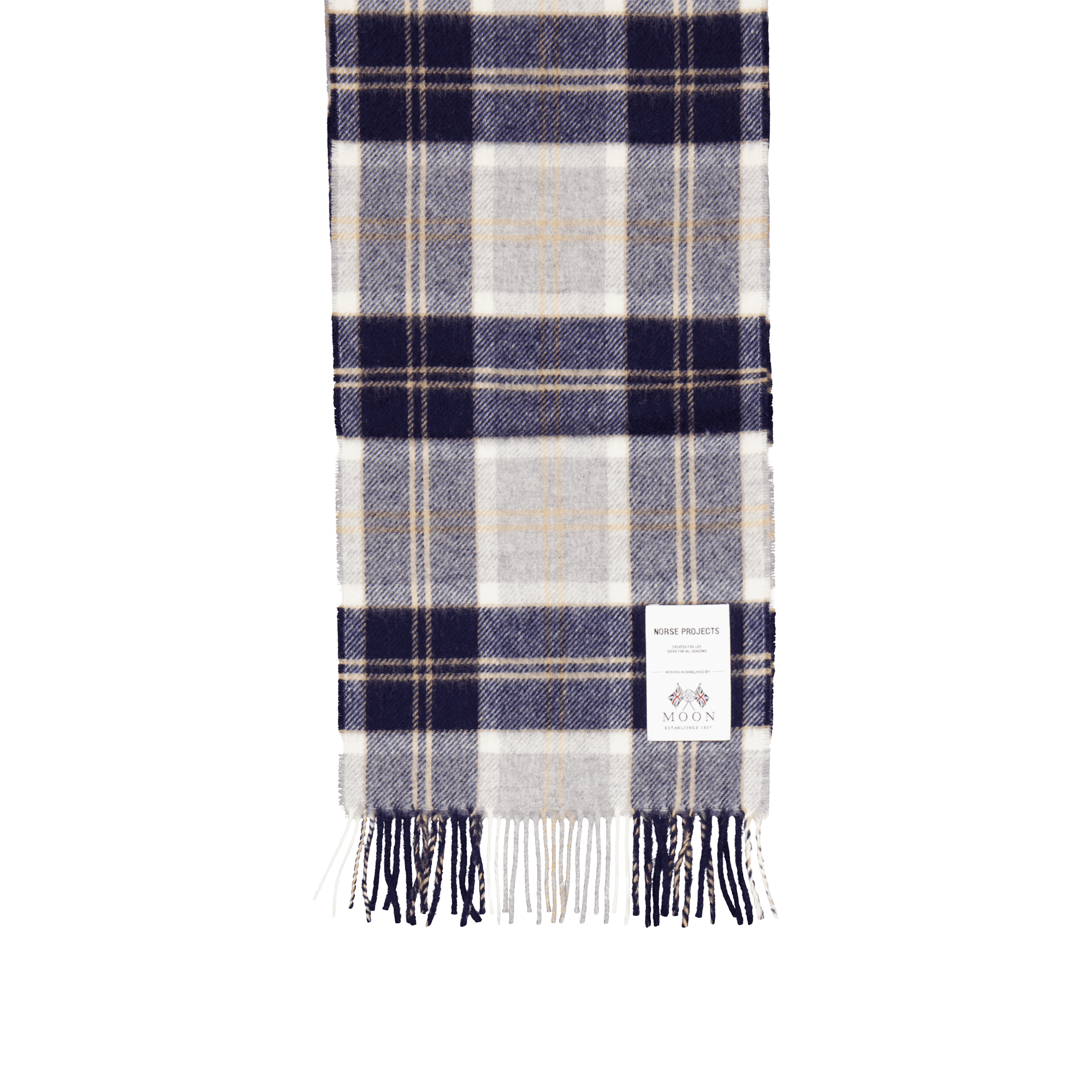 Moon Checked Lambswool Scarf Navy, Male, Apparels, other accessories, Multi color, ONESIZE