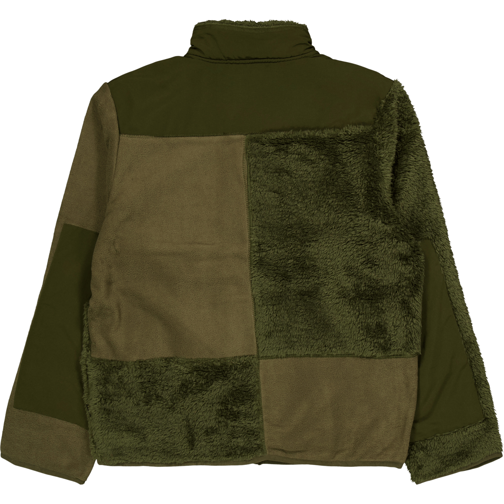 Patchwork Fleece Jacket Olive - Bild 2