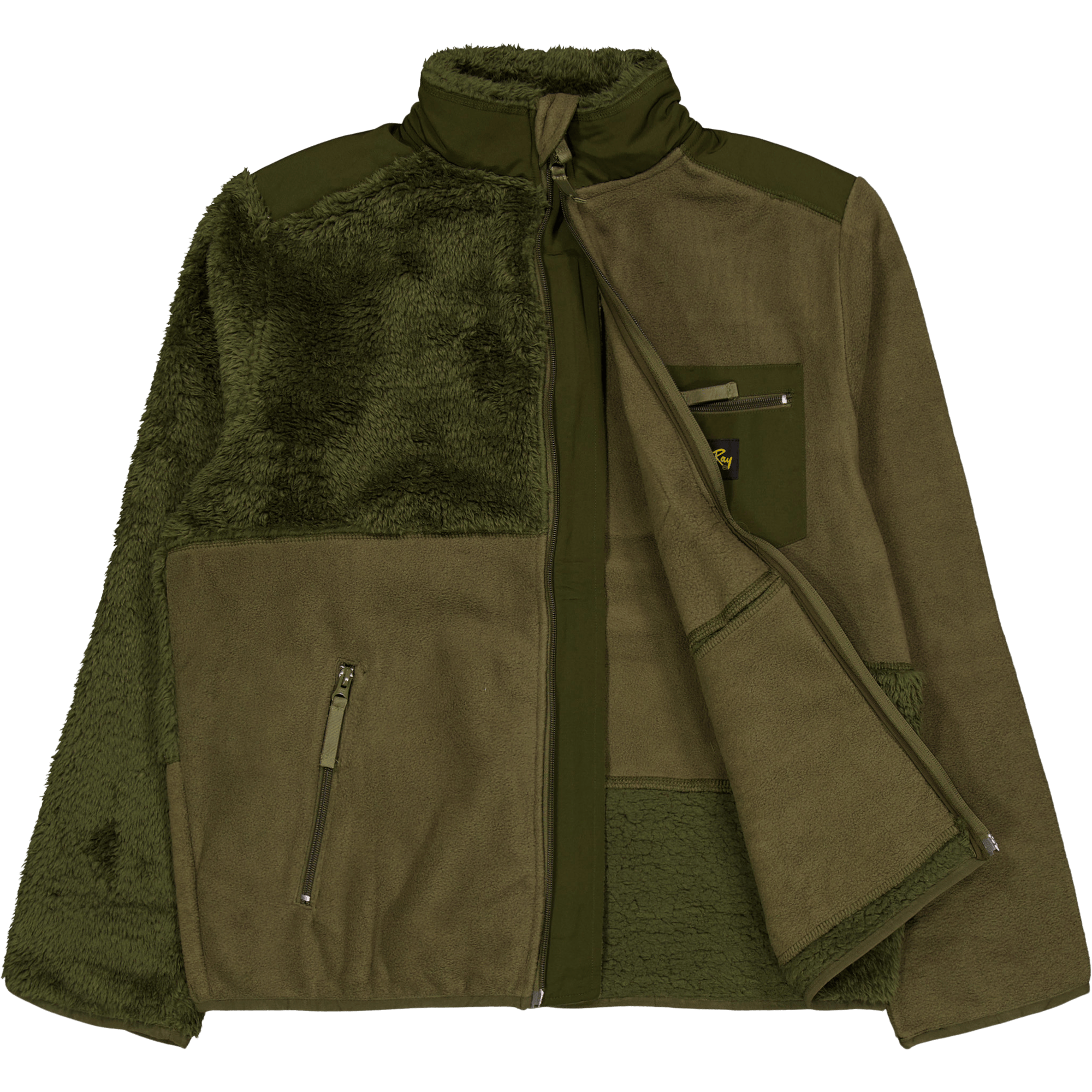 Patchwork Fleece Jacket Olive - Bild 4