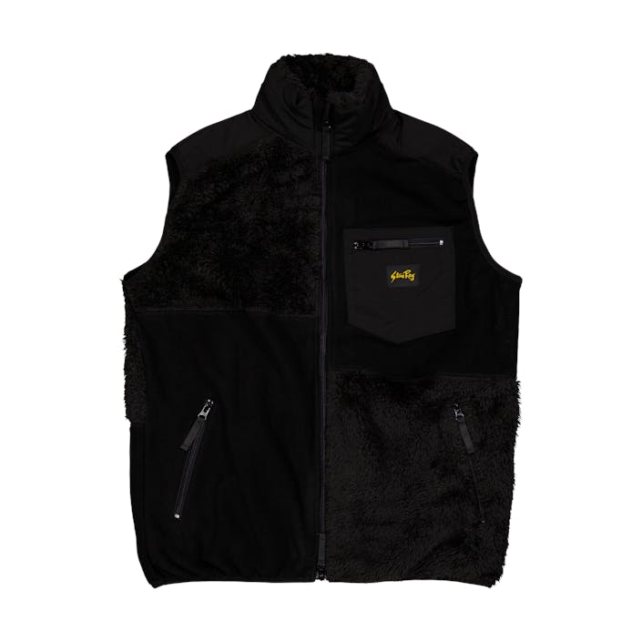 Patchwork Fleece Vest Black, Male, Abbigliamento, giacche, Nero, XL