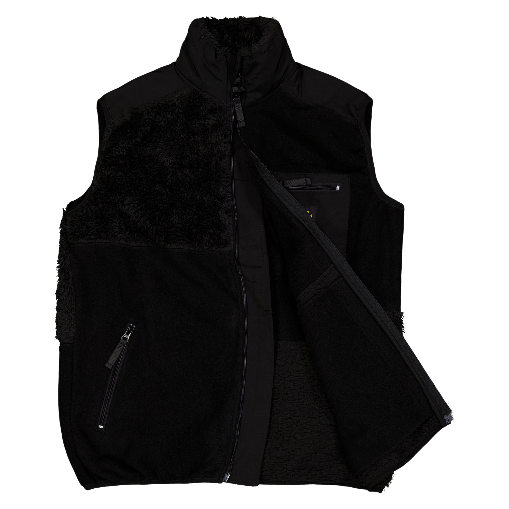 Patchwork Fleece Vest Black - Bild 4