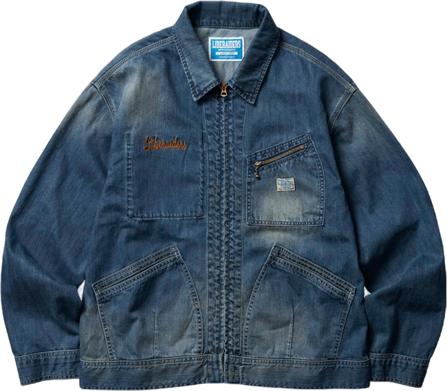 Zip Front Denim Jacket Indigo, Male, Bekleidung, Jacken, Blau, S