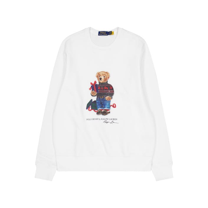 Polo Bear Fleece Sweatshirt Fa23 White Gift Bear, Male, Kleding, hoodies en sweatshirts, Wit, S