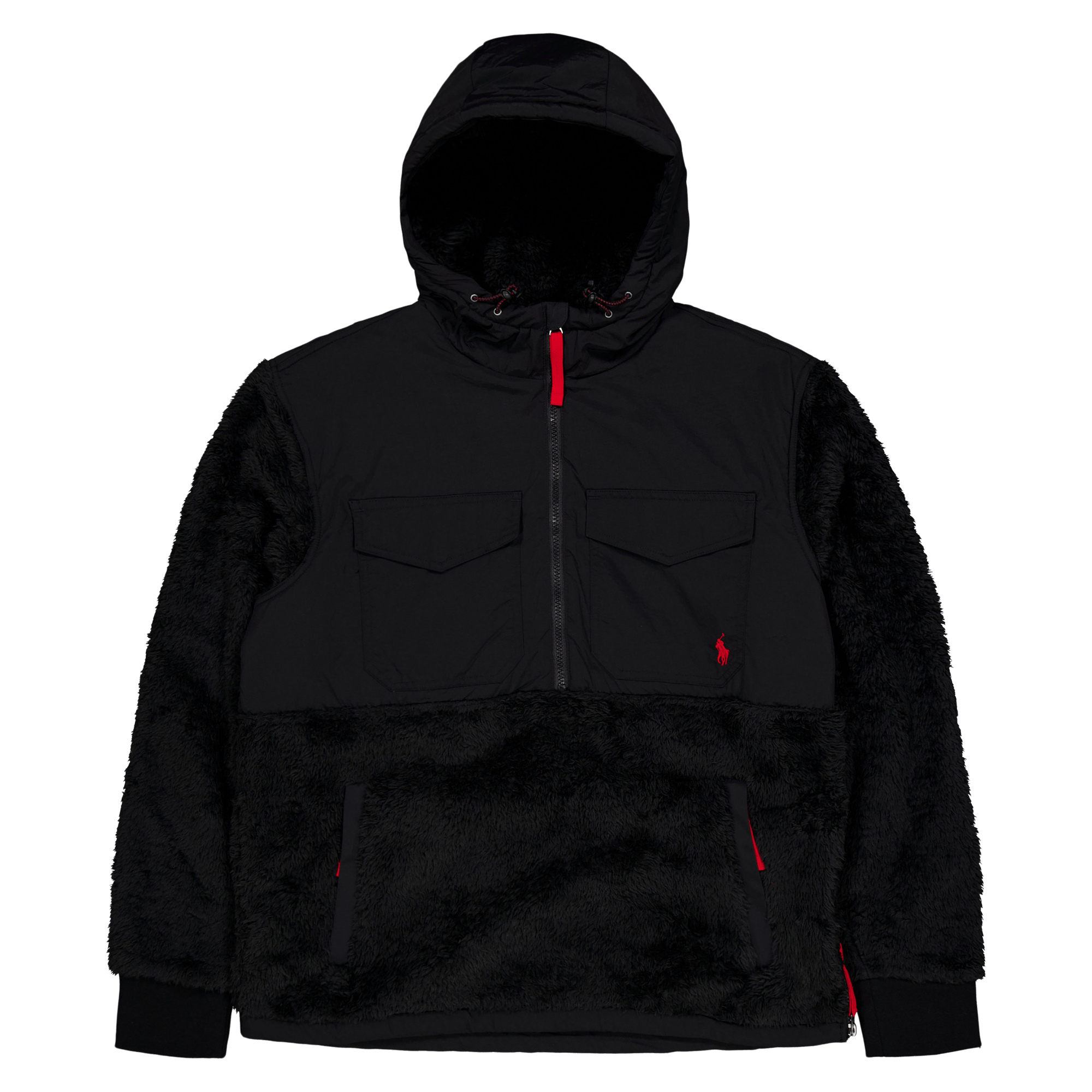 Hybrid Hoodie Polo Black