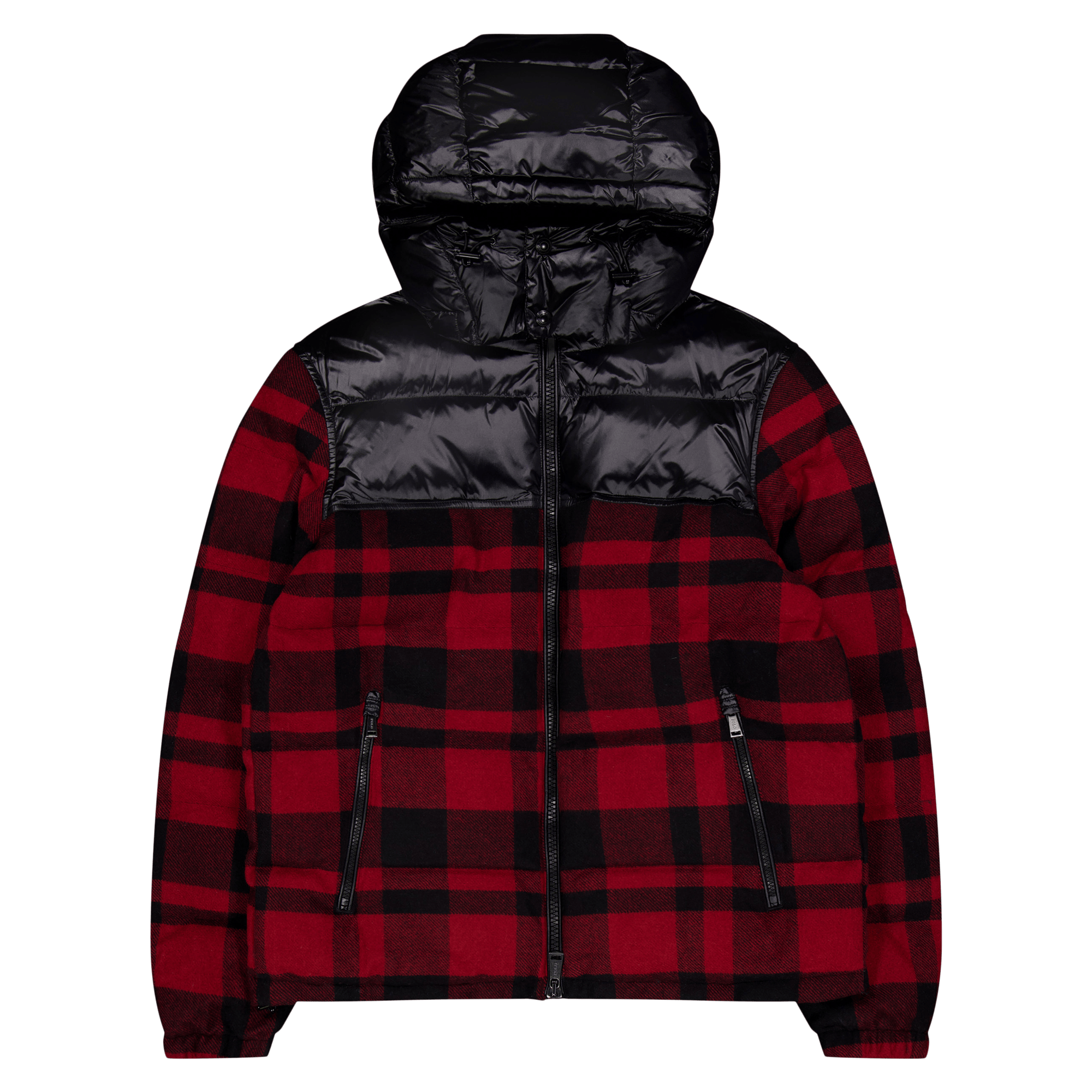 Water-Repellent Hybrid Down Jacket Polo Black/Holiday Check