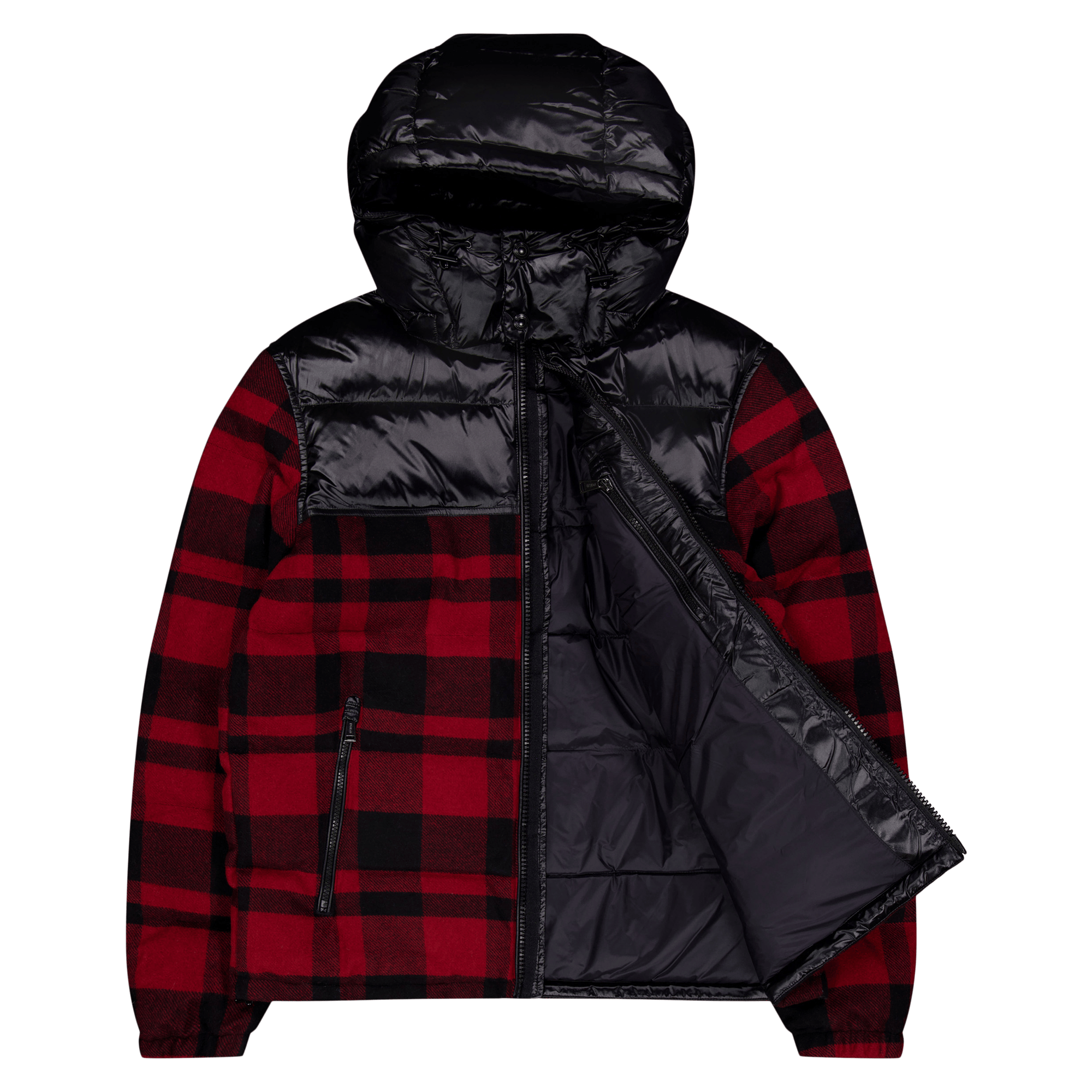 Water-Repellent Hybrid Down Jacket Polo Black/Holiday Check - Bild 4