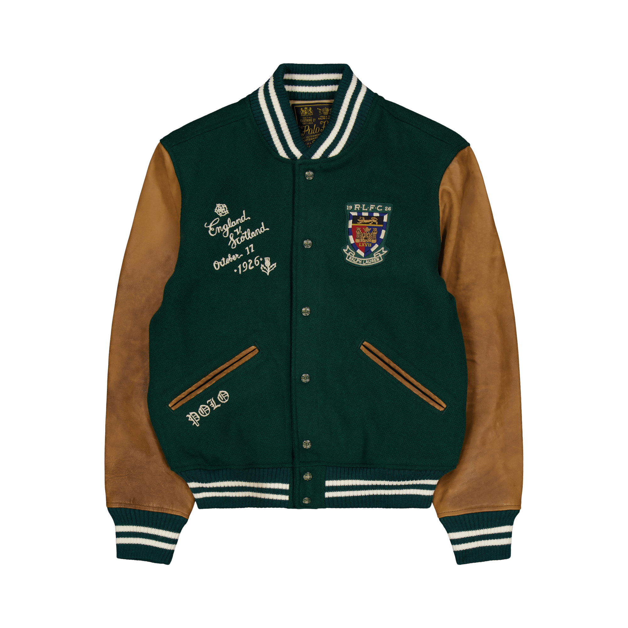 Varsity-Inspired Jacket Moss Agate
