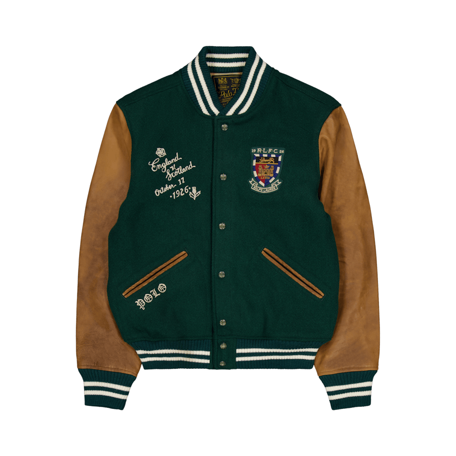 Varsity-Inspired Jacket Moss Agate