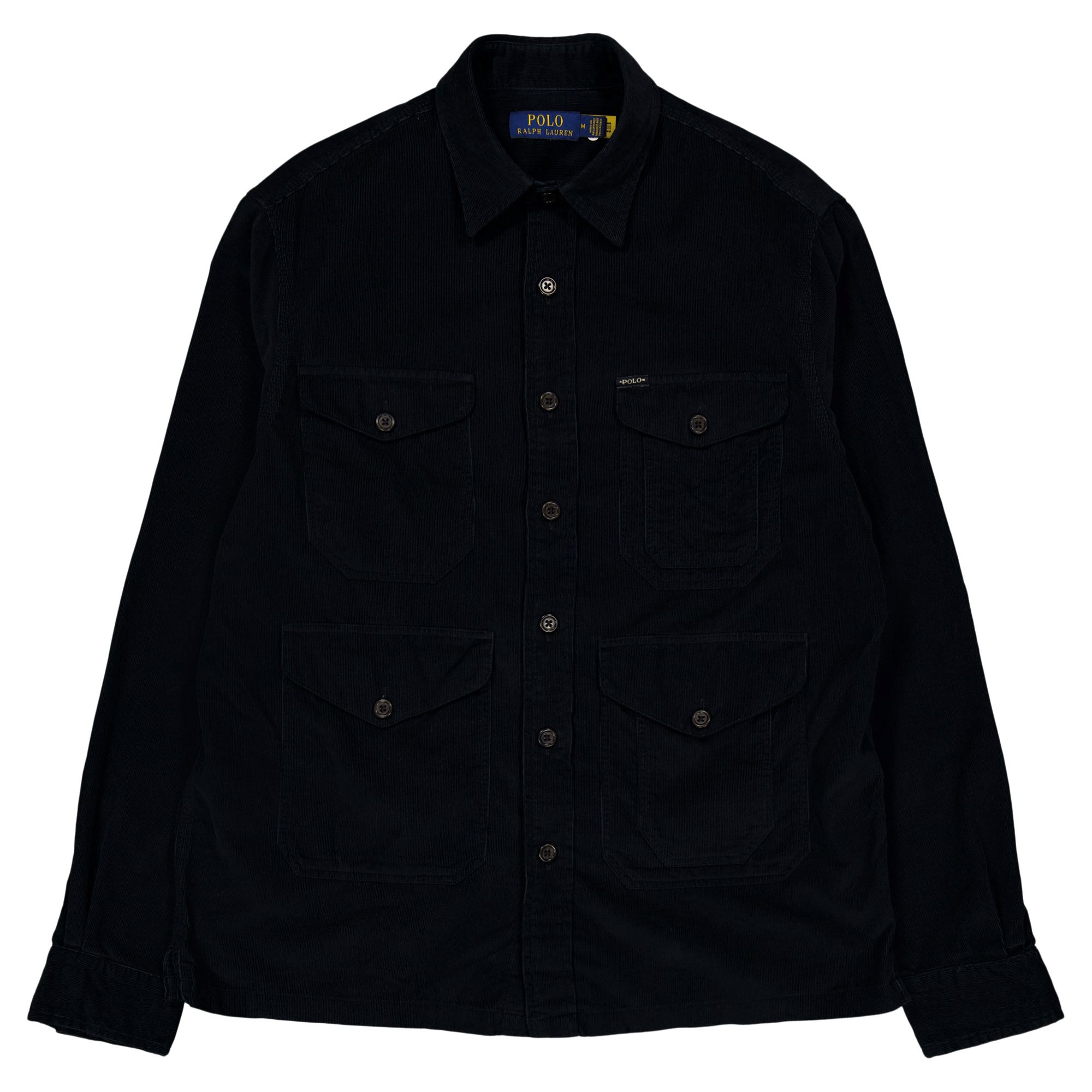 Classic Fit Corduroy Workshirt Polo Black