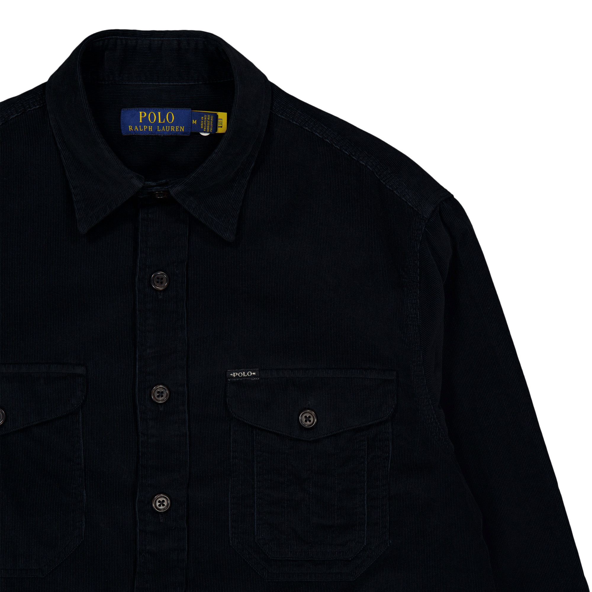 Classic Fit Corduroy Workshirt Polo Black - Bild 3