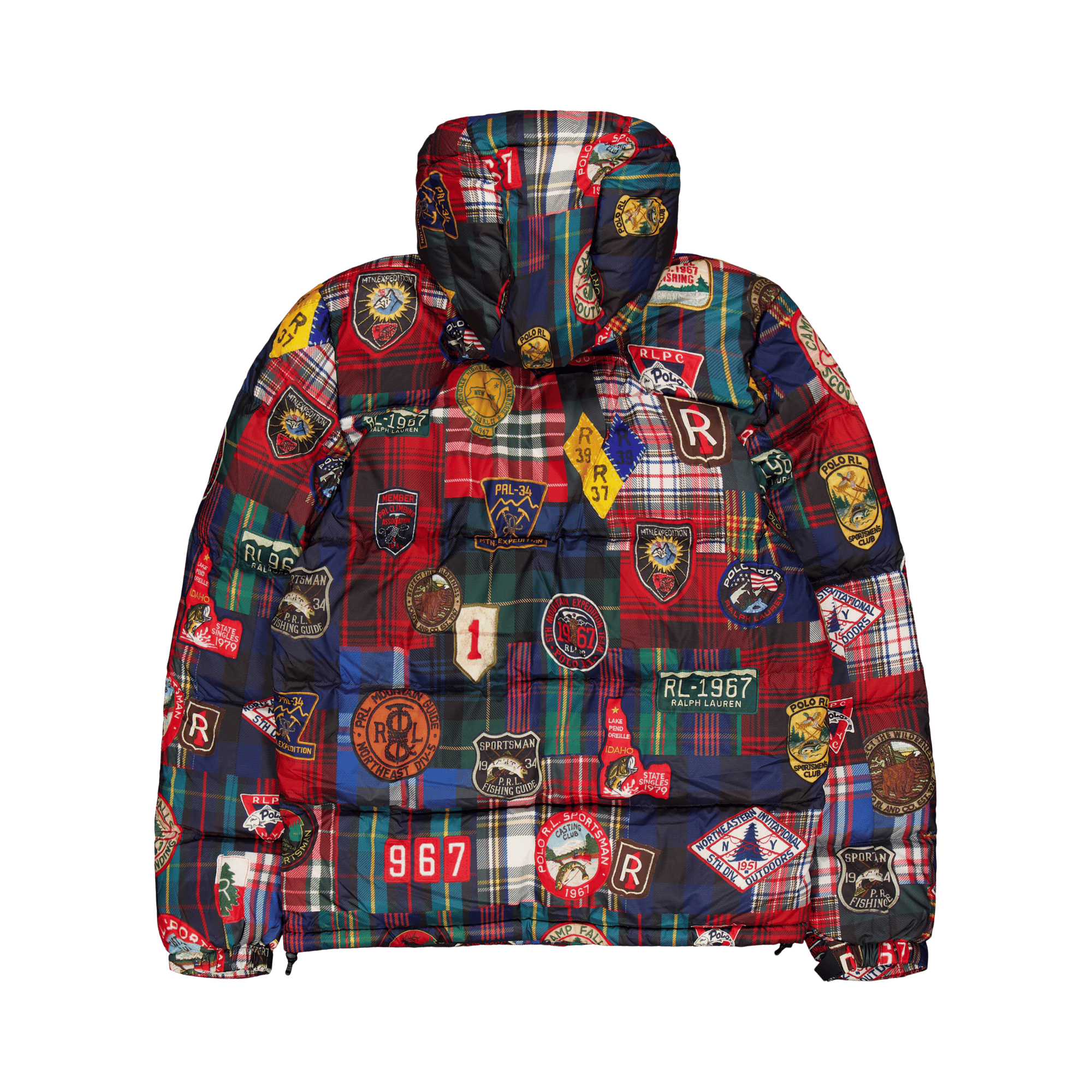 Water-Repellent Plaid-Print Down Coat Mountain Guide Patchwork - Bild 2