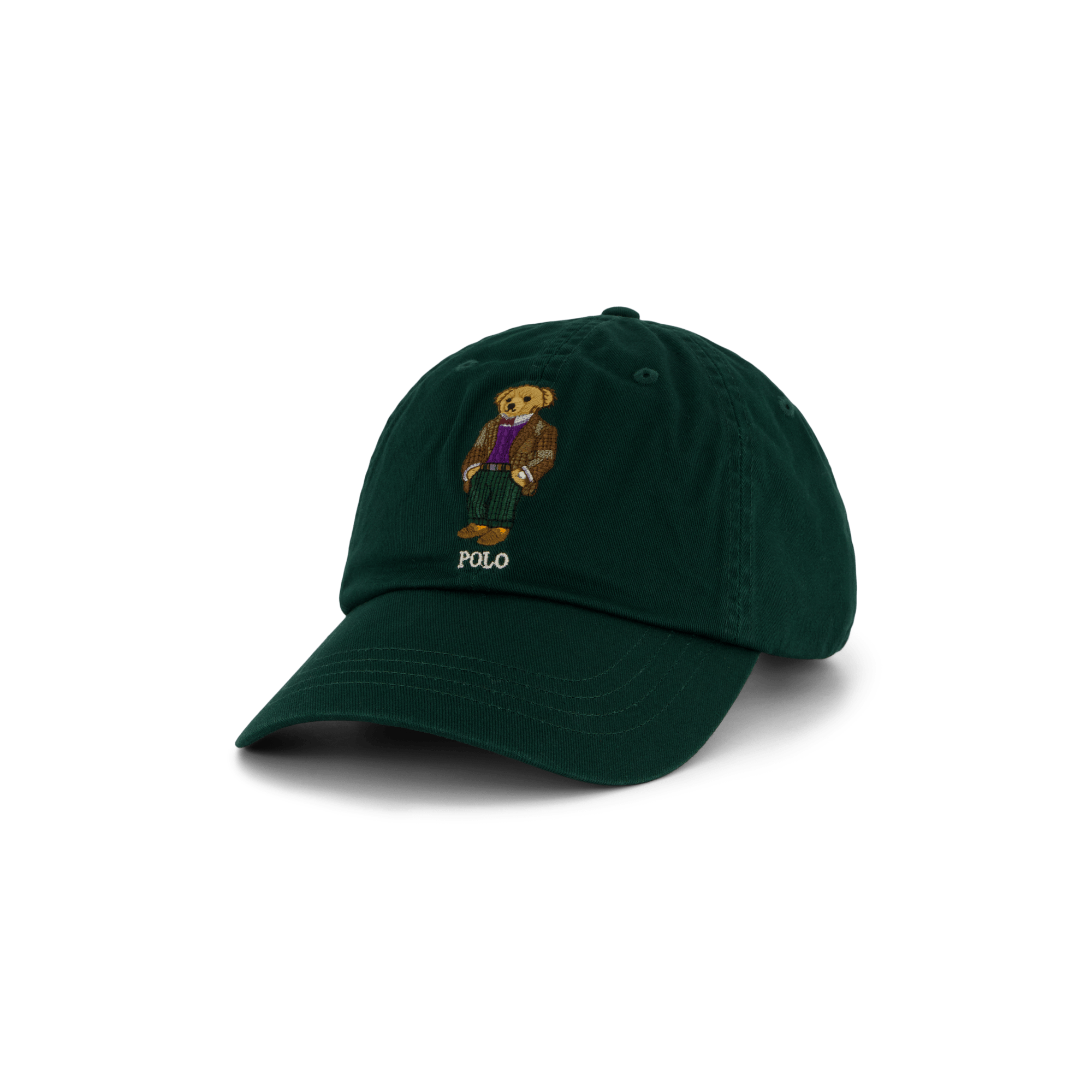 Polo Bear Twill Ball Cap Moss Agate, Male, Odevy, Klobúky a čiapky, Zelená, ONESIZE