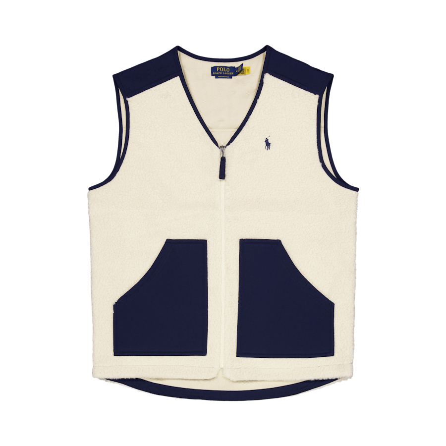 Wind-Blocking Hybrid Vest Wintercream / Newport Navy
