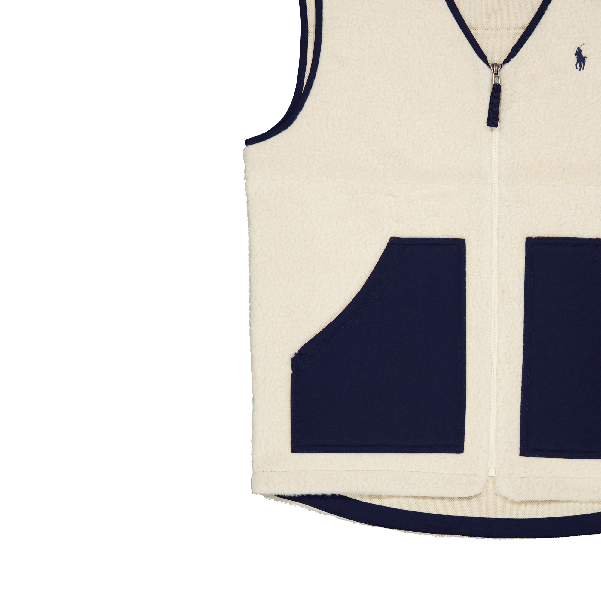 Wind-Blocking Hybrid Vest Wintercream /  Newport Navy - Bild 4