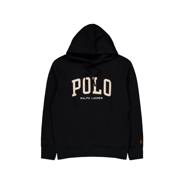The RL Fleece Logo Hoodie Polo Black, Male, Kleding, Tops, Zwart, XXL