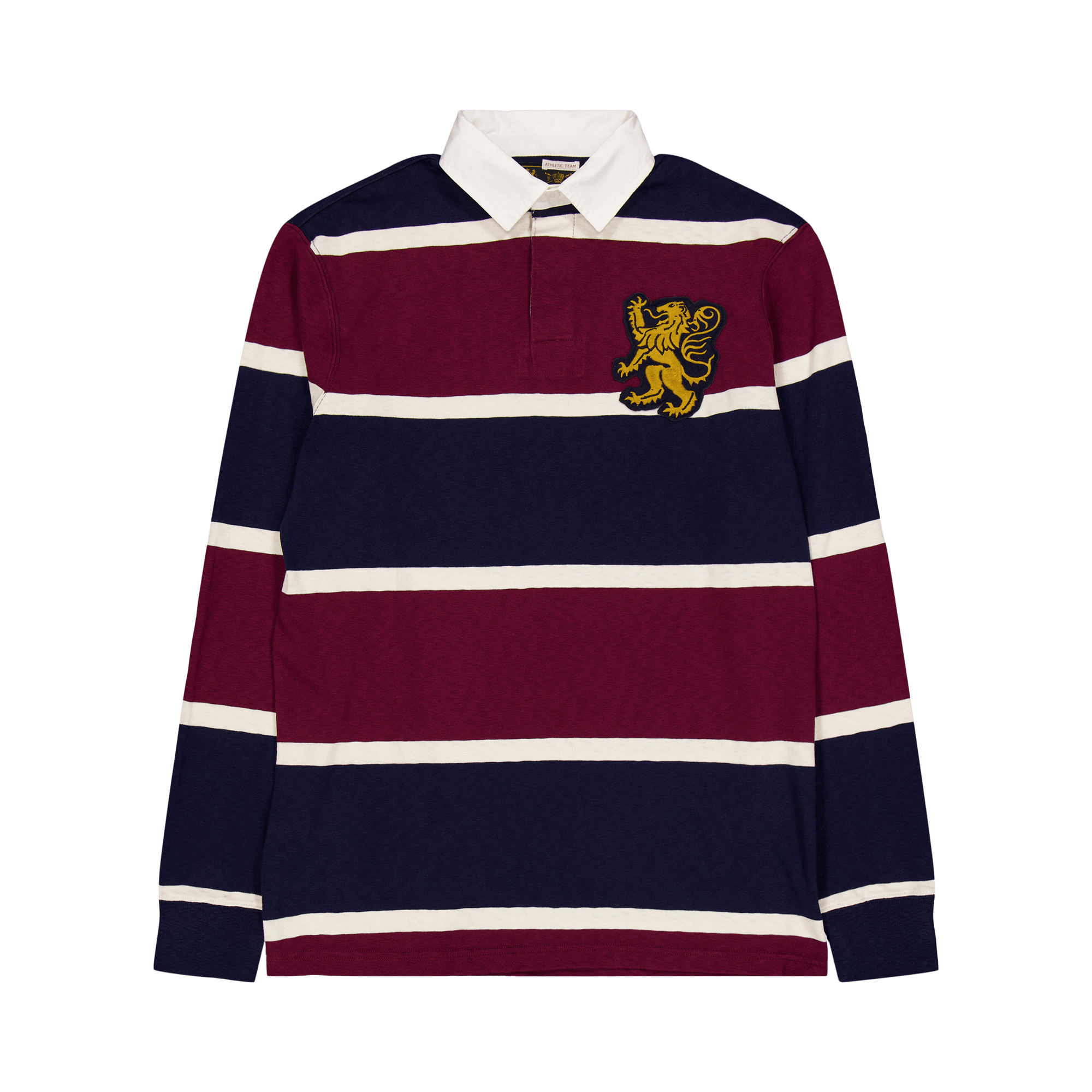 Classic Fit Striped Jersey Rugby Shirt Classic Wine Multi
