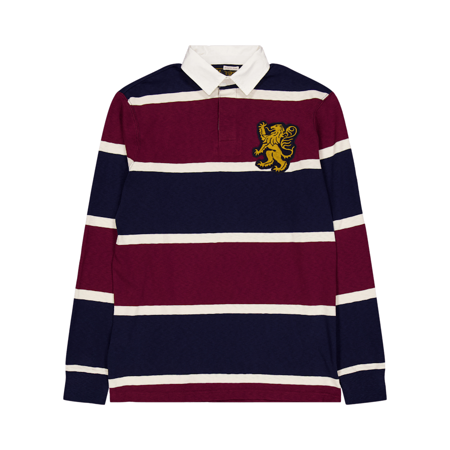 Classic Fit Striped Jersey Rugby Shirt Classic Wine Multi